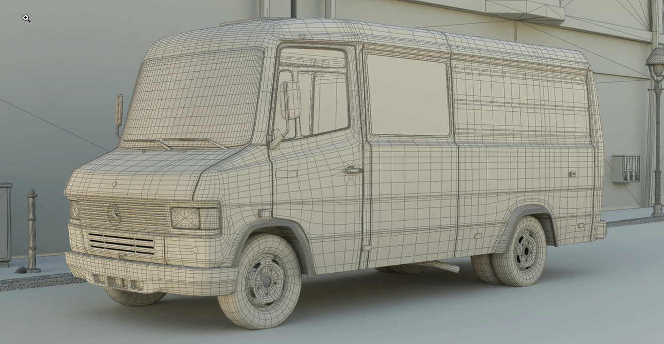 Mercedes 508D wireframe